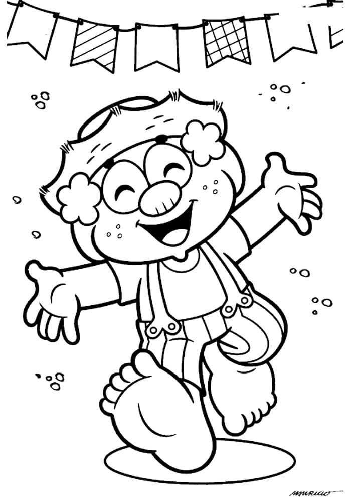 Desenho de Zé Lele Feliz para Colorir e Pintar