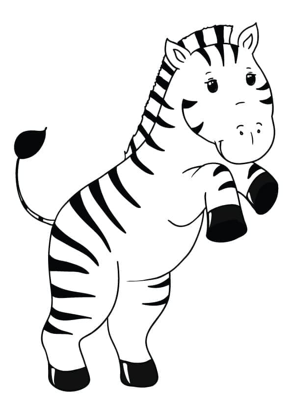 Desenho de uma Zebra Muito Feliz para Colorir e Pintar