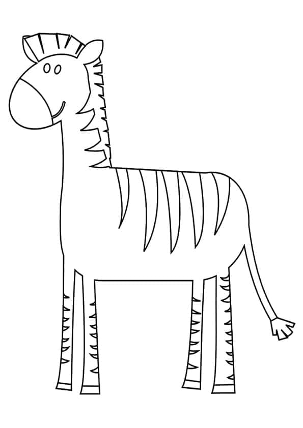 Desenho de Zebra Fácil para Colorir e Pintar