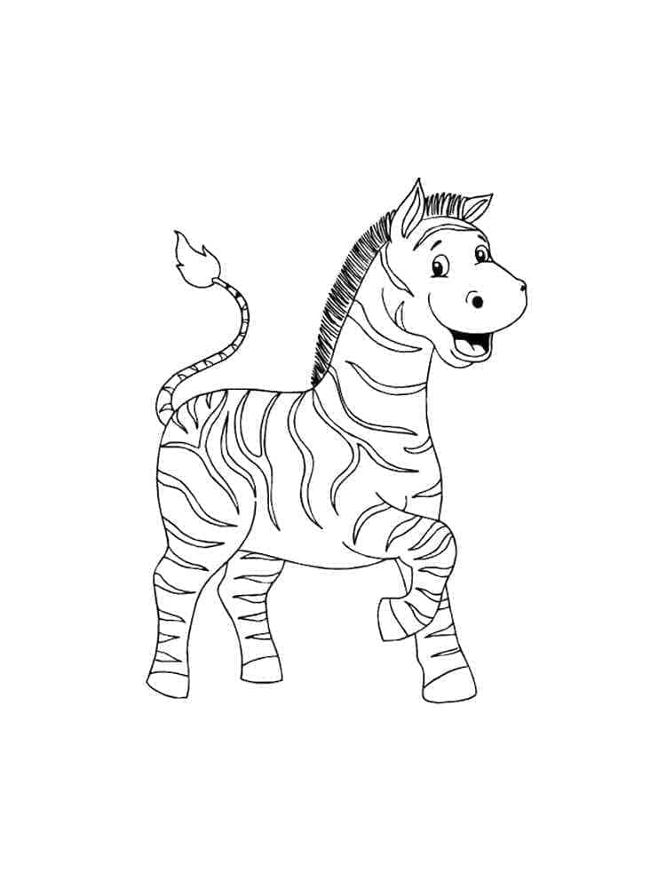Desenho de Zebra Muito Engracada para Colorir e Pintar