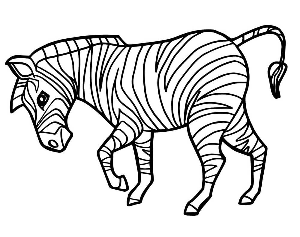 Desenho de Zebra para Colorir Imprimivel e Pintar