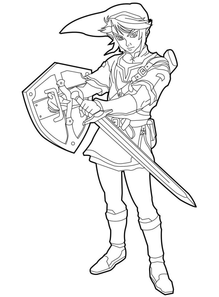 Desenho de Link para Colorir e Pintar