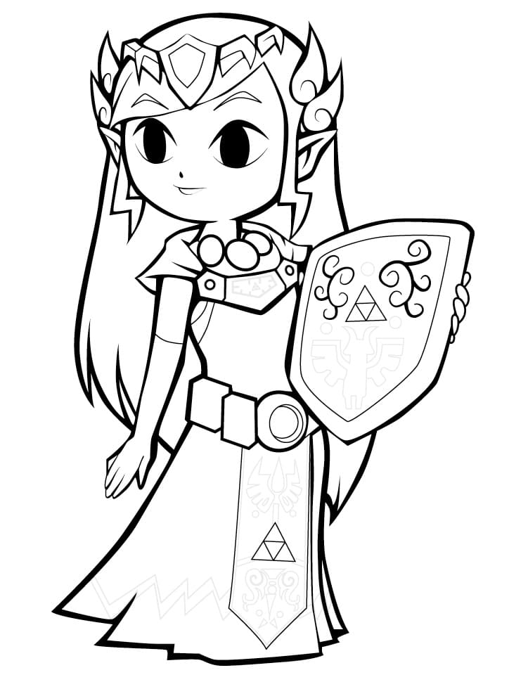 Desenho de Princesa Zelda para Colorir e Pintar