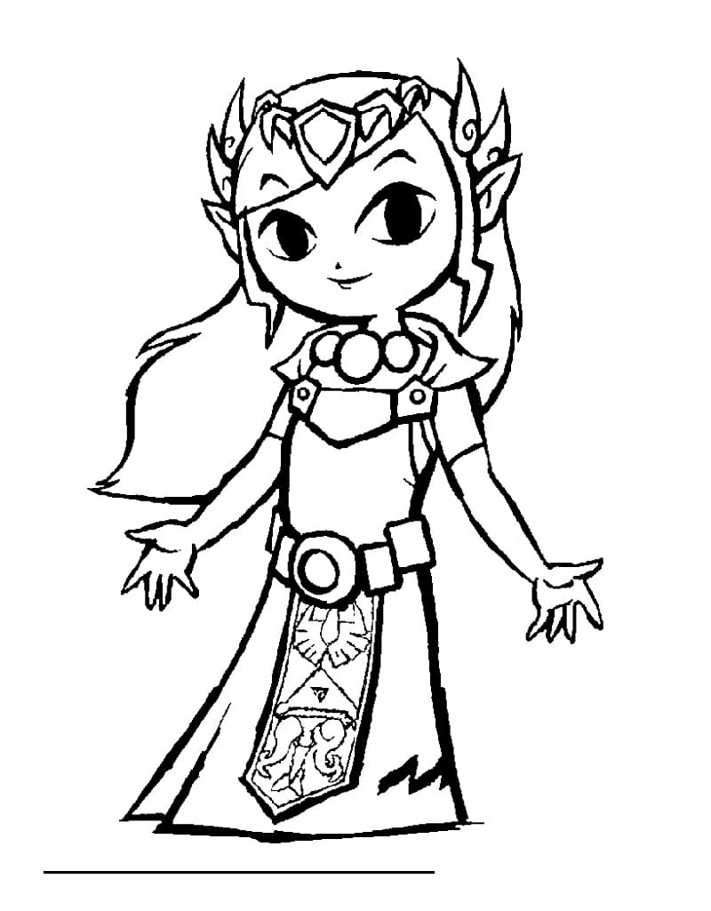 Desenho de Zelda Cenário para Colorir com Giz de Cera e Pintar