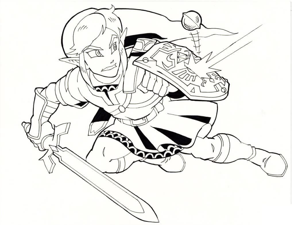 Desenho de Zelda Cenário para Colorir e Pintar