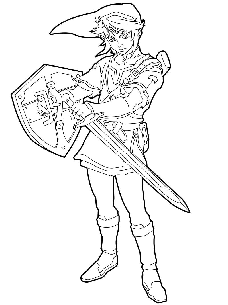 Desenho de Zelda Jogo para Colorir Imprimivel Download e Pintar