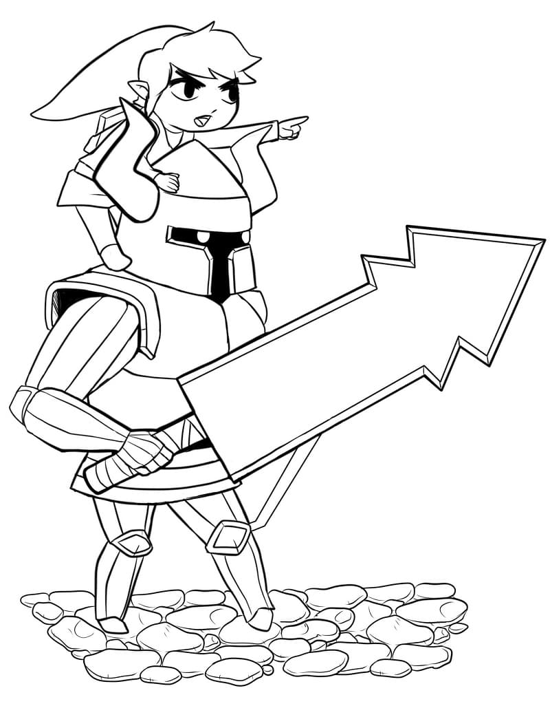 Desenho de Zelda para Colorir com Lápis de Cor Pdf e Pintar