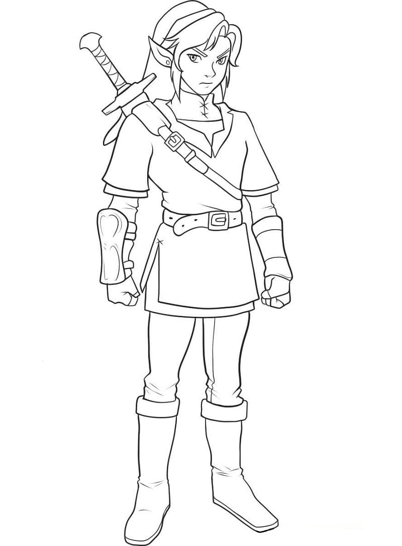 Desenho de Zelda Personagem para Pintar com Lápis de Cor