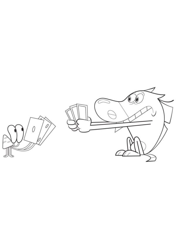 Desenho de Zig e Sharko Download Pdf para Colorir e Pintar