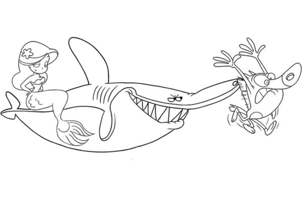 Desenho de Zig e Sharko Download Pdf para Imprimir e Pintar