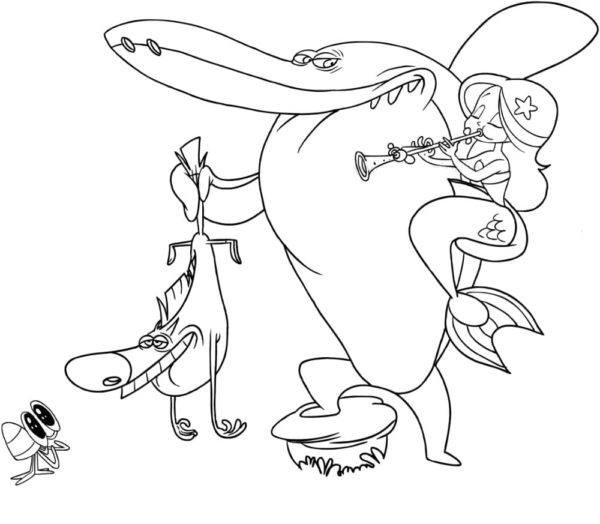 Desenho de Zig e Sharko Pdf para Imprimir e Colorir e Pintar