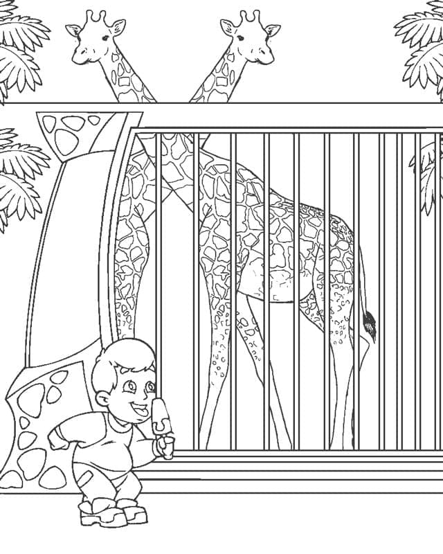 Desenho de Zoológico para Colorir Online Pdf e Pintar