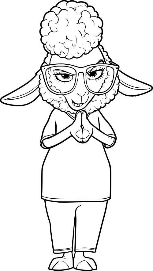 Desenho da Vice Prefeita Bellwether do Filme Zootopia 2 para Colorir Grátis
