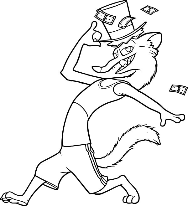 Desenho de Duke Weaselton do Zootopia 2 para Colorir e Pintar Online