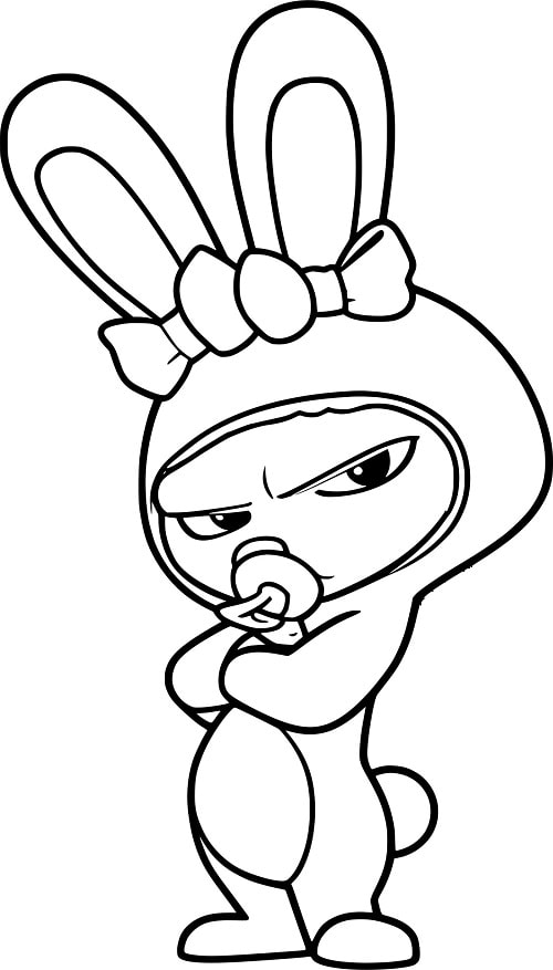 Desenho de Finnick a Raposa D Mato Esbelta Usando Roupa de Coelho para Colorir Grátis