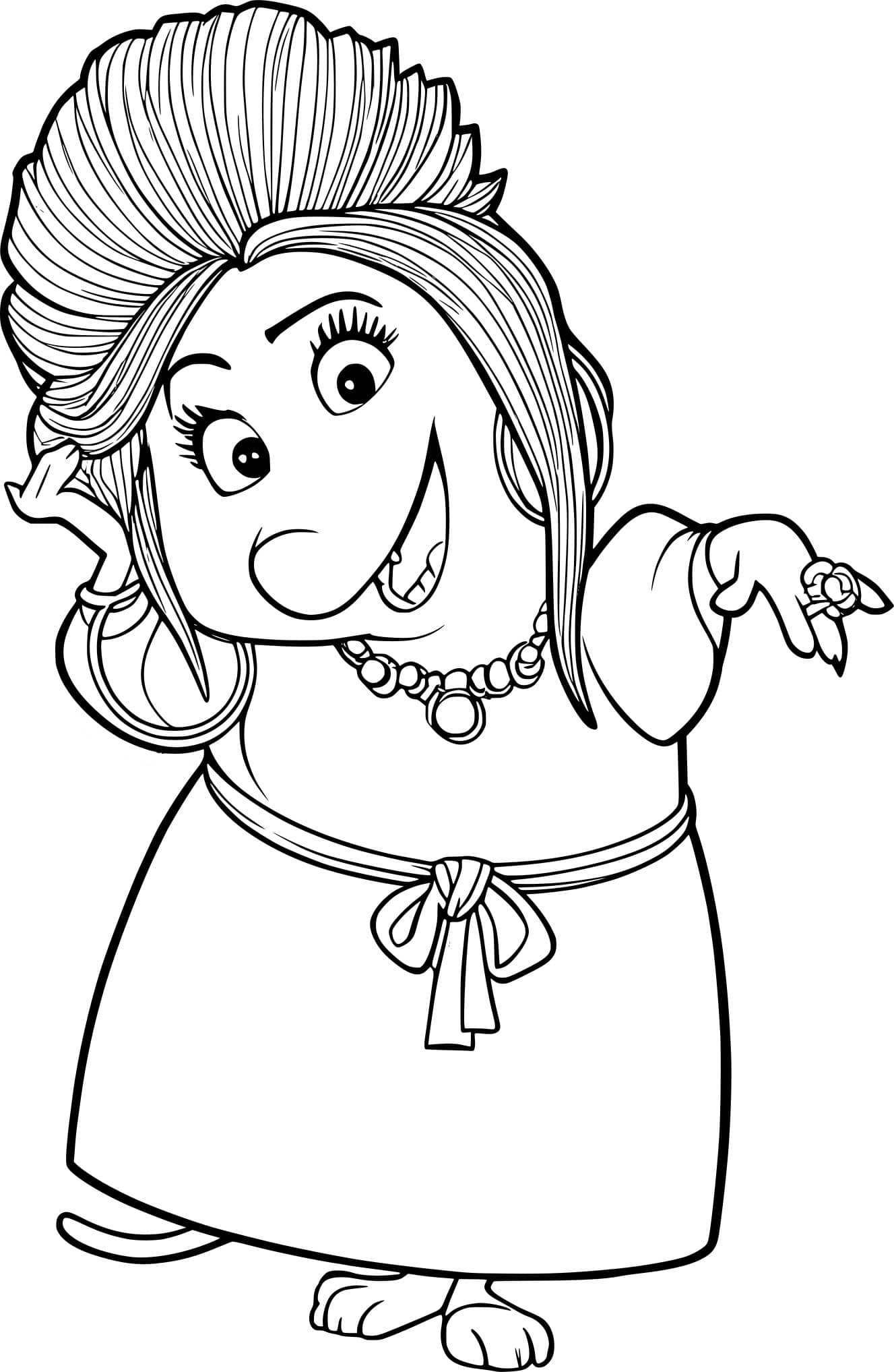 Desenho de Frubelina Fru Fru Big de Zootopia 2 para Imprimir e Pintar