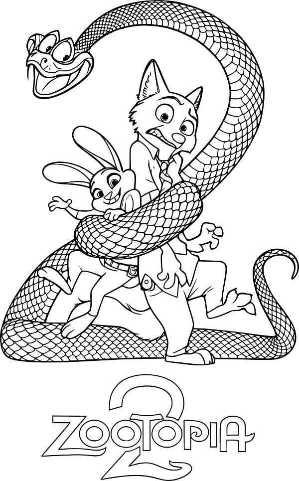 Desenho de Zootopia 2 para Imprimir