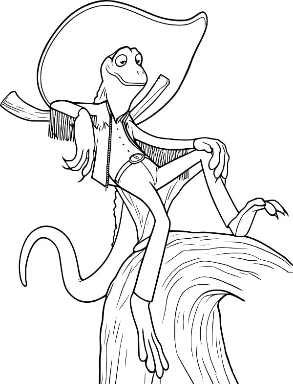 Desenho do Personagem Jesus o Lagarto do Filme Zootopia para Colorir