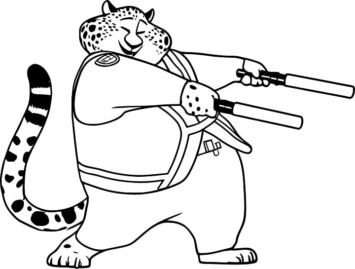 Desenho do Policial Benjamin Garramansa de Zootopia 2 para Colorir