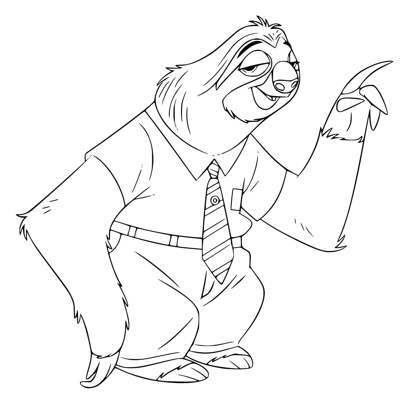 Desenho de Flash de Zootopia para Colorir e Pintar