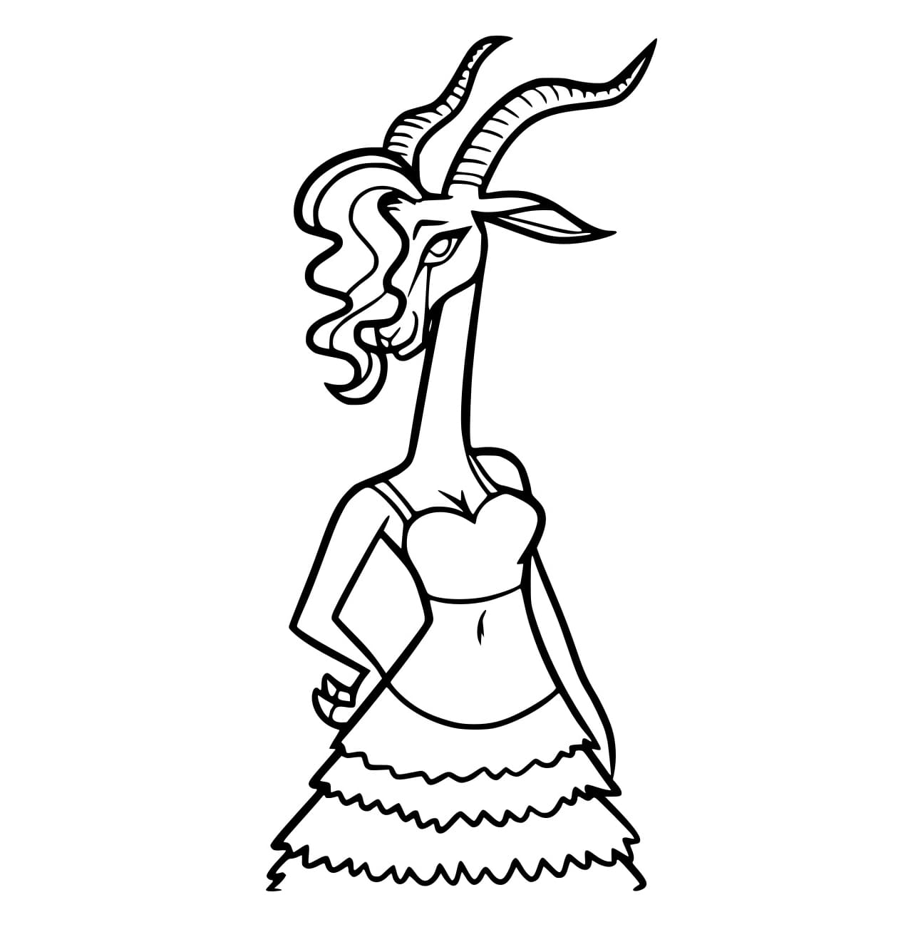 Desenho de Gazela de Zootopia para Colorir e Pintar