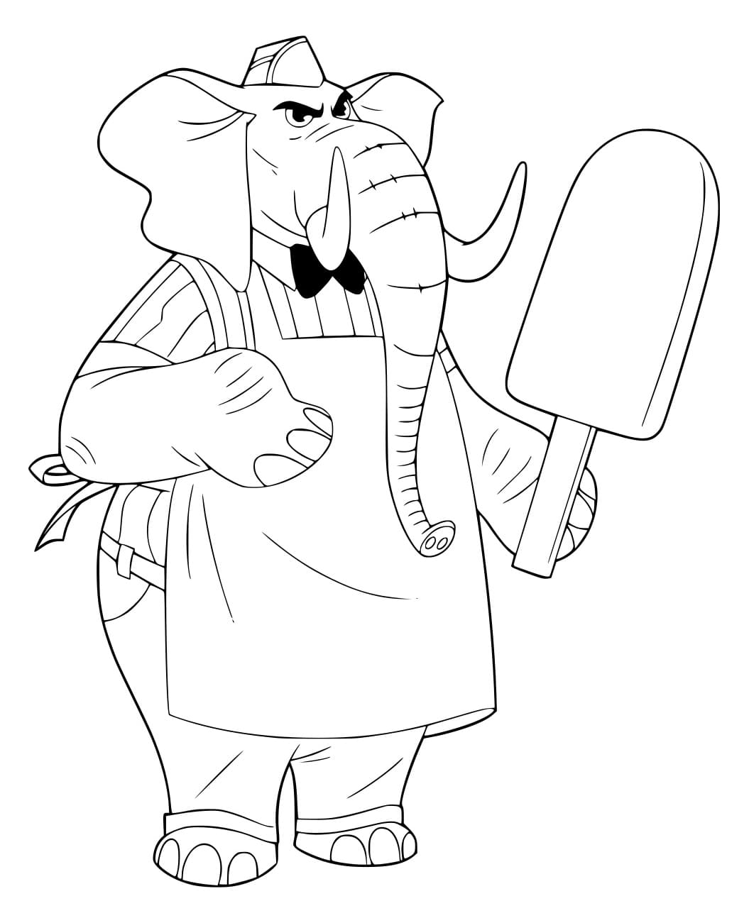 Desenho de Jerry Jumbeaux Jr de Zootopia para Colorir e Pintar