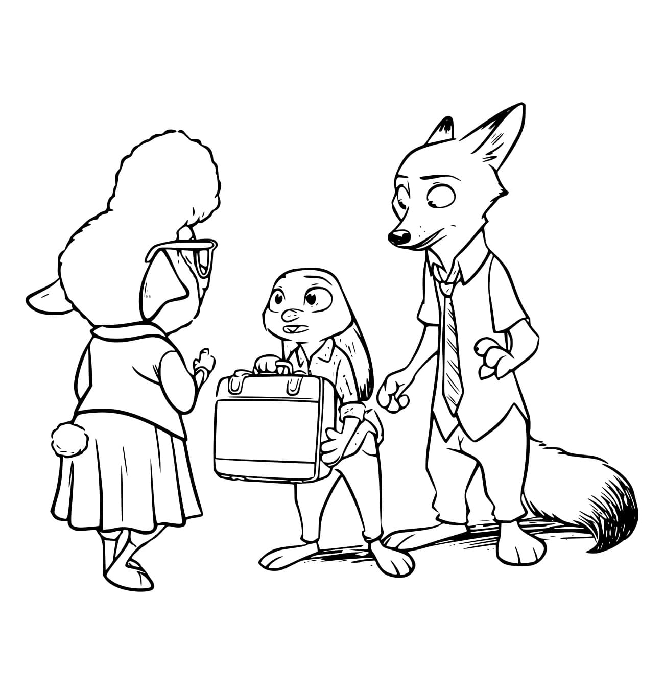 Desenho de Judy Nick e o Bellwether para Colorir e Pintar
