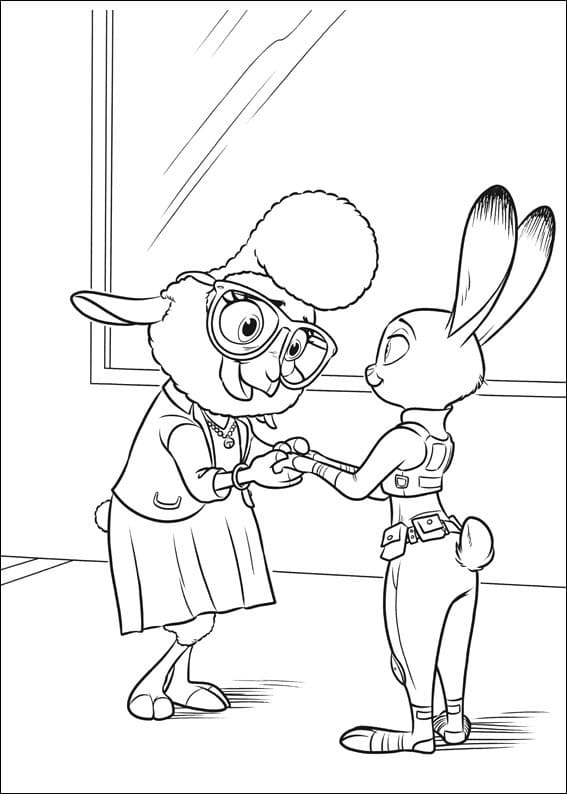 Desenho Bellwether e Judy para Colorir e Pintar