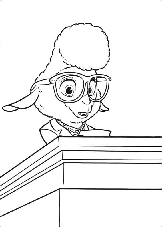 Desenho Bellwether Zootopia para Colorir e Pintar