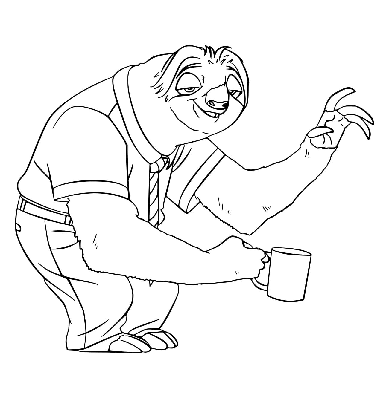 Desenho de Flash Segurá uma Xícara para Colorir e Pintar