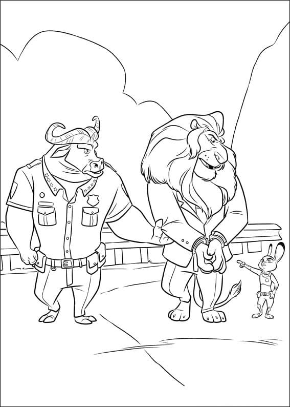Desenho Imprimivel de Zootopia 3 para Colorir e Pintar