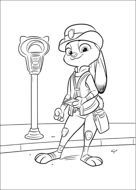 Desenho Judy Hopps Zootopia para Colorir e Pintar